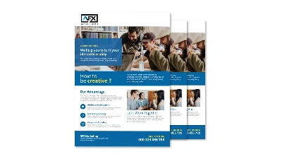 custom marketing flyer design: services flyer for marketing company